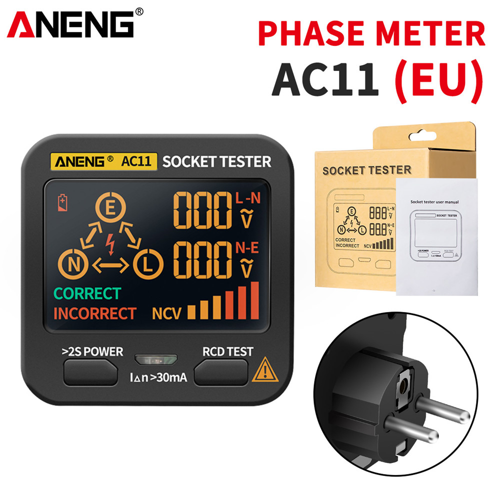 Power Tools Uk Review - ANENG AC10/AC11 كاشف المقبس الولايات المتحدة/الاتحاد
