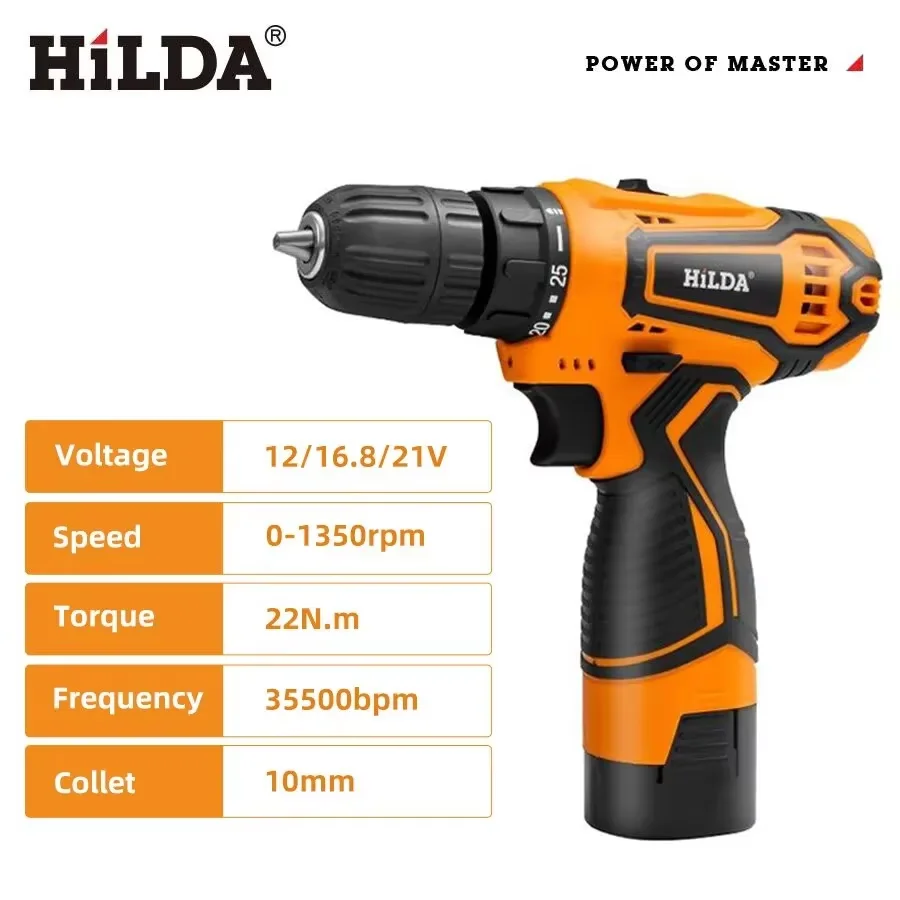 Power Tools You Must Have - مثقاب لاسلكي HILDA بقوة 12 فولت/16.8