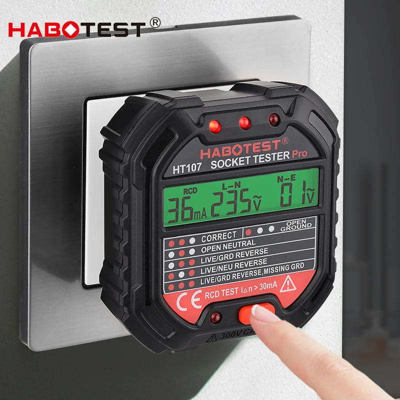 Power Tools Uk Review - جهاز اختبار المقابس الرقمي HT107 Pro،