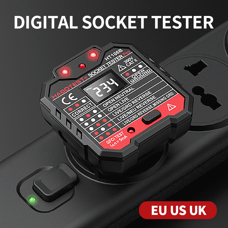 HT106 جهاز اختبار المقبس الرقم - مراجعة Power Tools Uk Review وسعره